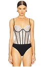 view 2 of 5 Lovisa Corset Bodysuit in Black & White