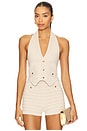 view 1 of 5 Tinsley Vest in Metallic Cream