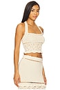view 2 of 4 Soliana Crochet Top in Ivory & Gold