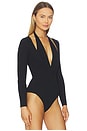 view 3 of 6 Assunta Bodysuit in Metallic Black