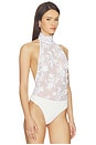 view 3 of 6 Saga Lace Bodysuit in White & Silver