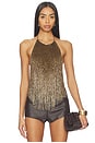 view 1 of 5 Sable Fringe Top in Bronze & Gold