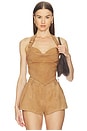 view 1 of 4 Windsor Suede Top in Caramel
