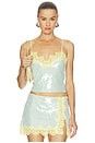view 1 of 4 Mik Top in Yuzu Lace & Mint Body