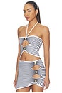 view 2 of 4 Brea Knit Top in White & Metallic Navy