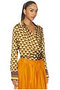 view 2 of 5 Kourt Blouse in Cigar Geo