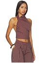 view 2 of 5 Velora Top in Cigar Pinstripe