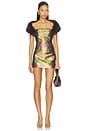 view 5 of 5 Morro Top in Met Ochre Damask