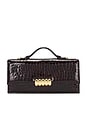 view 1 of 4 Phoebe Clutch in Burgundy Croc