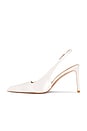 view 5 of 5 Evelyn Satin Sling Back in White