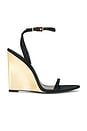 view 1 of 5 Nelly Wedge Sandal in Black & Gold