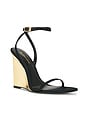 view 2 of 5 Nelly Wedge Sandal in Black & Gold