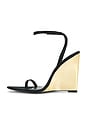 view 5 of 5 Nelly Wedge Sandal in Black & Gold