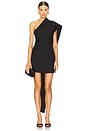 view 1 of 4 Short Sculptural Sash Dress in Black