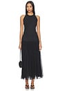 view 1 of 3 Pleated Muslin Halter Dress in Black