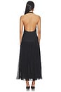 view 3 of 3 Pleated Muslin Halter Dress in Black