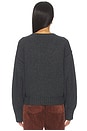 view 3 of 4 Sculptural Compact V-Neck Pullover in Mid Grey Melange