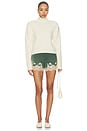 view 4 of 4 JERSEY CON CUELLO DE CISNE CORTO STATEMENT SHOULDER CROPPED TURTLENECK in Cream