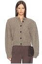 view 1 of 4 CÁRDIGAN STATEMENT MOULINÉ  in Dark Taupe Melange
