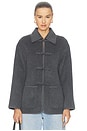 view 1 of 5 CHAQUETA DE LANA DE DOBLE CARA CON CIERRE PANKOU DOUBLE-FACED WOOL PANKOU CLOSURE JACKET in Dark Grey Melange
