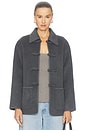 view 2 of 5 CHAQUETA DE LANA DE DOBLE CARA CON CIERRE PANKOU DOUBLE-FACED WOOL PANKOU CLOSURE JACKET in Dark Grey Melange