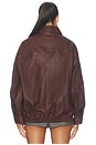 view 5 of 5 Grain Leather Aviator Jacket in Chestnut
