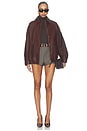 view 6 of 5 Grain Leather Aviator Jacket in Chestnut