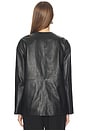 view 3 of 4 Mandarin Closure Leather Jacket in Black