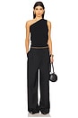 view 5 of 6 Relaxed Drawstring Trousers in Black