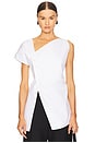 view 1 of 5 Asymmetrical Poplin Top in Optic White