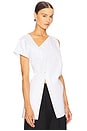 view 2 of 5 Asymmetrical Poplin Top in Optic White