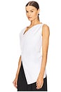 view 3 of 5 Asymmetrical Poplin Top in Optic White
