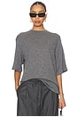 view 1 of 4 Oversized Soft Merino T-Shirt in Mid Grey Melange