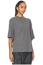 view 2 of 4 Oversized Soft Merino T-Shirt in Mid Grey Melange