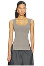 view 2 of 5 Bustier Shaped Side Slit Top in Taupe Melange