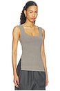 view 3 of 5 Bustier Shaped Side Slit Top in Taupe Melange