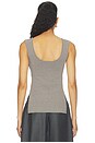 view 4 of 5 Bustier Shaped Side Slit Top in Taupe Melange