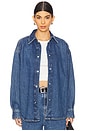 view 1 of 4 Denim Oversized Shirt in Mid Denim Blue