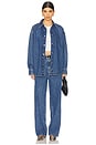 view 4 of 4 Denim Oversized Shirt in Mid Denim Blue