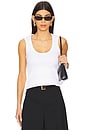 view 1 of 4 Dense Rib Scoop Neck Top in White