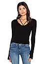 view 1 of 5 Strappy V Neck Sweater in Black