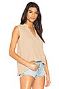 view 2 of 4 Fray Edge Shell Top in Tan