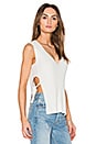 view 2 of 4 Side Tie Shell Top in White