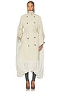 view 1 of 4 Draped Trench Coat in Cement Beige