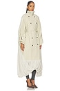view 3 of 4 Draped Trench Coat in Cement Beige