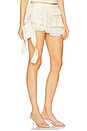 view 2 of 6 Pleated Micro Mini Skirt Belt in Cream