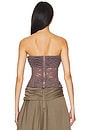 view 3 of 4 Twisted Knot Laced Corset in Mocha Grey