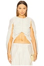 view 2 of 5 Shirred Poncho Vest in Cream