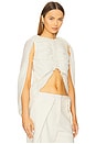 view 3 of 5 Shirred Poncho Vest in Cream
