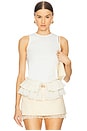 view 1 of 4 Buttoned Sleevelss Top in White